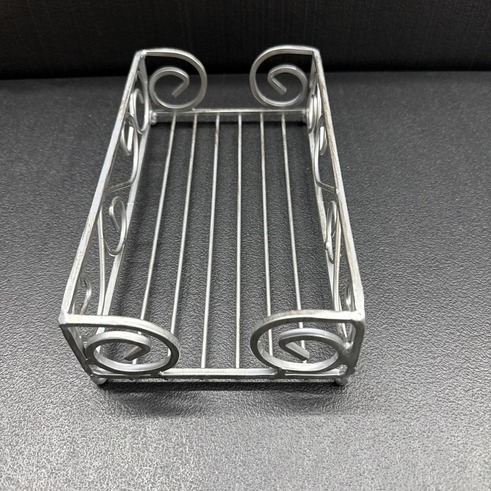 Guest Towel Holder Tray for Bathroom – Silver Napkin Holder for Disposable